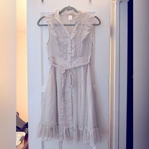 White and black polka dot dress